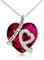 AOBOCO Kette Herz Damen Sterling Silber Ich Liebe Dich für immer Halskette, Hochzeitstag Geburtstagsgeschenk für Frauen Mama Freundin Sie (Rot-I Love you forever)