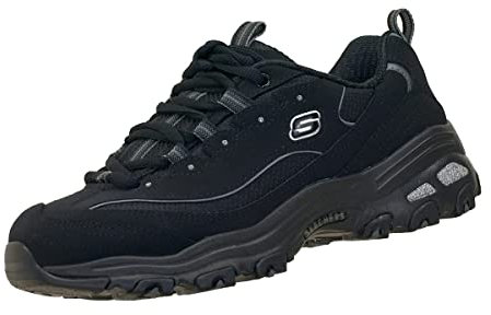 Skechers D'lites Biggest Fan, Sneaker Donna, Black Trubuck Mesh Trim, 37 EU