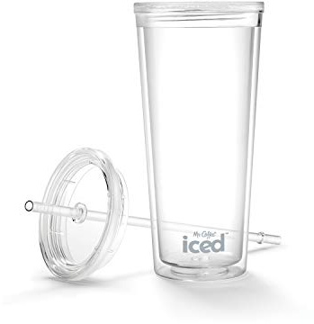 MR. COFFEE Gobelet à café glacé, 650 ml, avec couvercle et paille, transparent