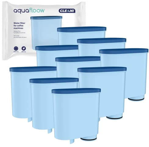 Aquafloow Filtro Acqua di Ricambio Compatibile con Philips® AquaClean® CA6903/10 & CA6903/22, Saeco® LatteGo® Serie 2200–5400 Cartuccia Anticalcare per Macchina Caffè Automatica Espresso (9x)