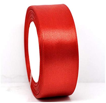 22 Meters doppelseitiges Satinband 25 mm 40 mm Breite zum Verpacken, Dekorieren, Basteln und Basteln von Geschenken (40MM, Rot)