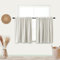 KOUFALL Café-Vorhänge, 61 cm Länge, für kleine Fenster, Boho-Stil, Verdunkelungsvorhänge für Wohnmobil, Fenster, Küche, Set mit 2 Teilen, Cremefarben / Beige