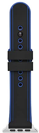 Armani Exchange Bracciale compatibile con Apple Watch, 42/44/45 mm - 22 mm Silicone nero, AXT8002