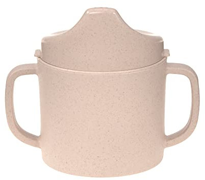 LÄSSIG Tasse à boire pour enfants avec anse et couvercle amovible 150 ml/Sippy Cup Uni powder pink