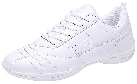 DADAWEN Damen Cheerleading Schuhe Mädchen Sneaker,Weiß,41 EU