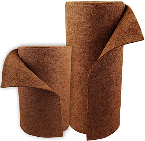 Aquagart Kokosmatte I Winterschutz & Kälteschutz für Pflanzen I 800g/m² I einseitige Naturlatex-Schicht I Kokosfasermatte Böschungsmatte (20m x 0,5m)