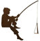 Gartenfigur Kleiner Angler Toni sitzend für Kante 38cm zum Anschrauben Kantensitzer Edelrost Gartendeko Wetterfest Rost Metall Rostfigur Teich Deko Maritim Metallfigur