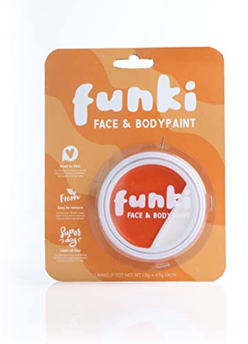 Lot de 6 peintures à l'huile orange et blanche pour le visage et le corps – Parfait pour la journée mondiale du livre