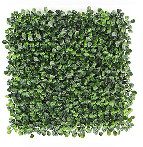 Fetcoi 48x Künstlich Pflanzen Sichtschutz, Kunststoff Hecke Wanddekoration Grün Zaun Wand 10x10'', Schützt Verblassen, Flammhemmend, Abriebfest, Witterungsbeständig