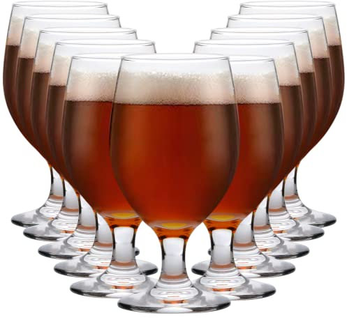 Ufrount Lot de 12 verres à vin rouge et blanc de 368,5 g, verres à eau transparents, multi-usages, verres à dessert à pied court pour fête, mariage, bar à la maison