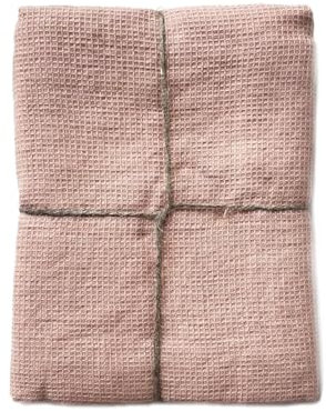 JOWOLLINA Feines Waffelpique Badetuch Saunatuch Leinen Stonewashed (Nude, 70x140 cm)