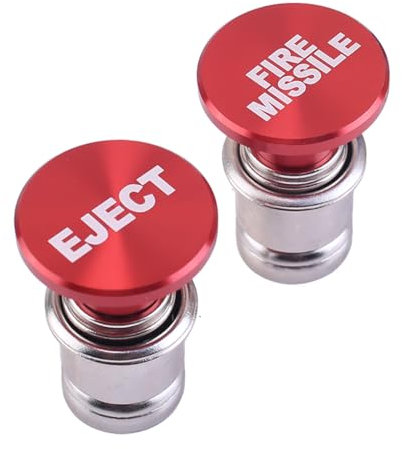 OCESTORE 2PCS EJECT FUOCO MISSILES Pulsante Accendisigari Spine antipolvere di Ricambio 12V Alimentazione Adatto alla maggior parte dei veicoli automobilistici Auto Auto