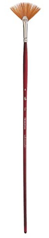 Princeton Velvetouch Pinceau éventail à manche long Taille 4 – Pinceaux professionnels pour médias mixtes, acrylique, huile