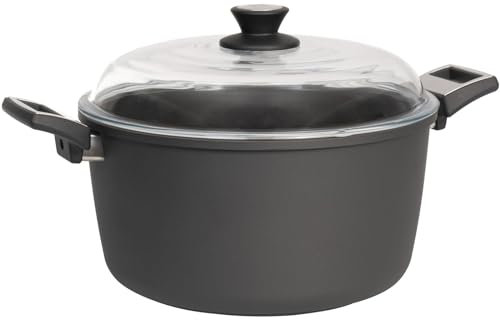 SKK großer Universal-Topf Ø 28 cm - induktionsgeeignet - Gemüsetopf Aluguss beschichtet Kochtopf mit Deckel aus Glas - Made in Germany