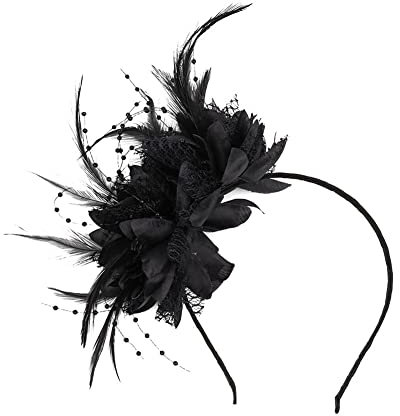 Feder Stirnband Karneval,Schwarz Feder Haarreif Haarband,20er Jahre Accessoires Kopfschmuck für Frauen,1920s Stil Fascinator Flapper Haarband Great Gatsby Kopfschmuck Damen Fasching Kostüm Accessoires