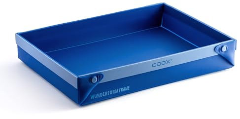 coox WUNDERFORM Frame LQ in Blau: Die erste Faltbare Silikon Kastenform für grenzenlose Backkreationen - perfekt für Kuchen, Brot und Aufläufe