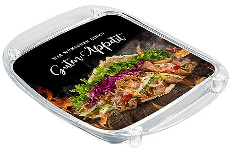 WIRKSAM WERBEN Zahlteller Kassierteller Geldschale für Döner-Imbiss, Dönerläden, Schnellrestaurant