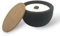 Holz & Stein Manufaktur - Steinfeuer XL aus Beton | Wiederbefüllbare Outdoor Kerze | Dauerdocht | Tischfeuer | Sojawachs - ⌀18cm x 10cm (Anthrazit)