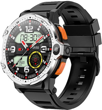 4G Smart Watch Bluetooth Android Telefono Chiamate e SMS GPS Smart Watch per Uomini 1.54'' Rotondo Touch Screen Phone Watches, Dual Camera Activity Tracker Watch per Android iOS (4+64GB, argento)