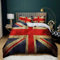Bettwäsche 135x200cm Allergiker geeignet, Atmungsaktiv Soft Mikrofaser Vintage Union Jack-Flagge Muster Sets Bettbezug kinderbettwäsche mit Reißverschluss + 2X Kissenbezüge 80x80 cm