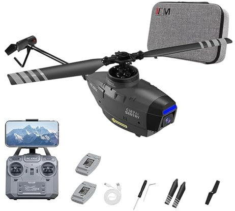 C127AI Scout RC Hubschrauber Mit 1080P Kamera, 4CH AI Intelligente Fernbedienung Hubschrauber Mit 6-Achsen-Gyro Eine Taste Start/Landung Optical Flow Positionierung Für Urlaub Geschenke (21*8CM)
