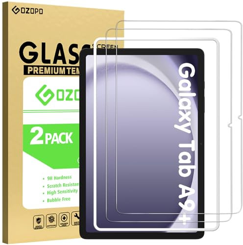 GOZOPO Protector Pantalla para Samsung Galaxy Tab A9+/ A9 Plus 11 Pulgadas, con Marco de Instalación Vidrio Templado para Samsung Galaxy Tab A9+/ A9 Plus 11