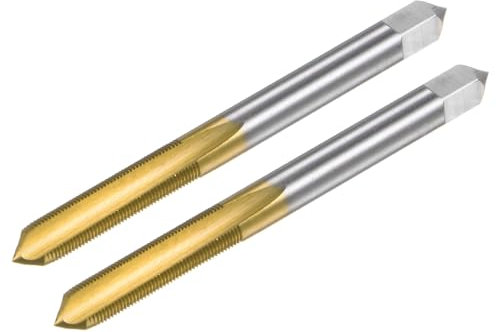 QUARKZMAN Taraud Métrique M6 x 0.5, en Acier Rapide Cobalté Revêtu de Titane, 3 Cannelures Droites pour Machine, Outil de Réparation pour Filetage de Vis Miniatures pour Montres, 2 Pièces