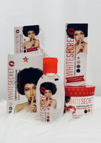 White Secret Aufhellende Körpercreme 140 Ml (KLEINES Dose) + Gesichtcreme +Öl +Serum + Seife