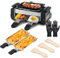 Raclette Grill, 2 in 1 Electric Griddle Electric Indoor Grill with 2 Raclette Cheese Pans and 2 Wooden Spatulas and Gloves, 1000W Nonstick Temperature Control Electric Korean BBQ Grill