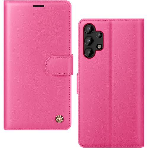 AIMOYU for Samsung Galaxy A13 4G/5G/A04s Case, Flip Wallet Leather Phone Case with [4 Card Slots] [Kickstand] [RFID Blocking] Magnetic Protective Shockproof Cover for Samsung A13 Case - Peach Pink