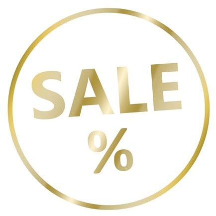 Indigos UG Schaufenster Aufkleber Sale Prozent - Kreis - Gold Chrom - 60 cm - Fensterfolie Sticker erstellen - Geschäft, Einzelhandel - individuelle Beschriftung