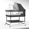 Beistellbett/Beistellbett, Schaukelbett für Kinder, höhenverstellbar, Transportrollen, tragbare Wiegen für Kinder im Alter von 0–24 Monaten, Kinderzimmerbett mit Moskitonetz (Farbe: Dunkelgrau)