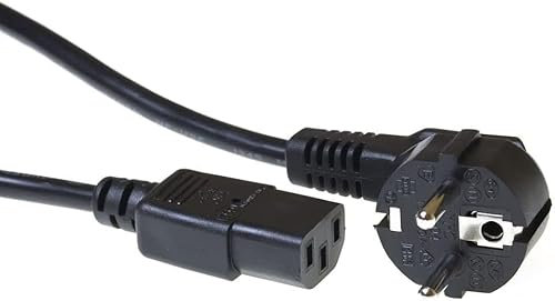 Cable de alimentación Ordenador de 1,5 m, Cable C13, Cable de alimentación para PC, CEE 7/7 a C13 de 3 Clavijas - Contacto de Puesta a Tierra - Negro