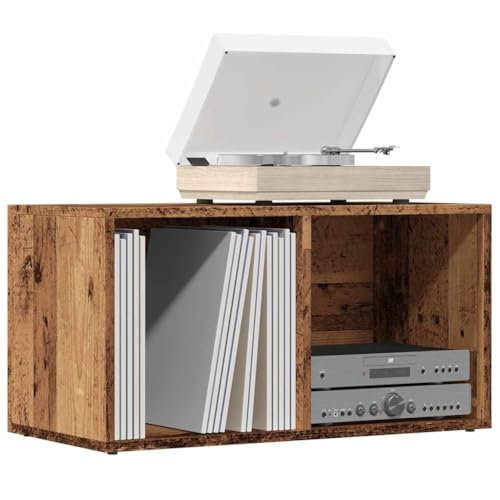 Gecheer Contenitore Vinili Antico Legno Multistrato,Mobile Porta Vinili,Libreria da Scrivania,Libreria Scaffale Salvaspazio,Contenitore per Dischi,P855786