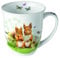 Ambiente Kaffeetasse Tee Becher Mug 0,4l Eichhörnchen Wiese Blumen Fine Bone China Porzellan Frühling Sommer Ostern serie little squirrels
