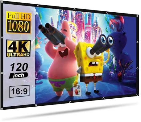 Salange Leinwand Beamer 120 Zoll,16:9 HD projektor leinwand Faltbare und tragbare,Projektor Leinwand für Camping und Heimkino,Projektionsleinwand für Beamer & Projektoren