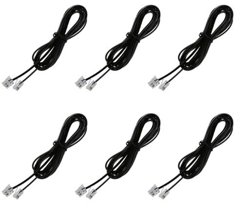 Gbloodst Lot de 6 câbles RJ11 6P4C pour téléphone Modem ADSL 2 mètres