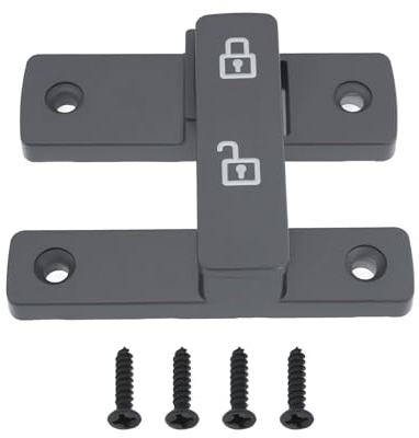 EMSea Gris Serrure de Porte de Grange Lumineuse Montage en Surface à 180 Degrés pour Coulissante en Bois Porte en Métal 84x63x18mm