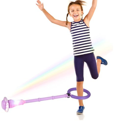Anyingkai Swing Wheel mit Lichtrad - Kinder Blinkender Springring Fußkreisel, Flash Jumping Ball, Ankle Skip it für Kinder (Lila)