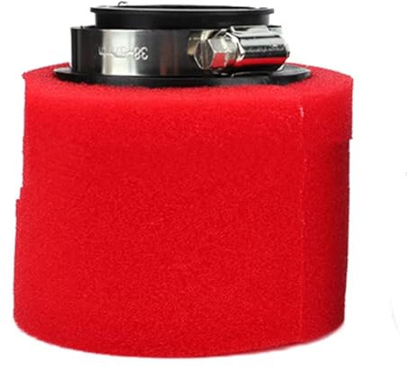 Filtro Aspirazione Moto 35/38/42/45/48/50/60mm Nero/Rosso Spugna Filtro Aria In Schiuma Pulitore Ciclomotore Scooter Dirt Pit Bike Moto Ricambi Filtro Aria Moto(50mm Straight-R)