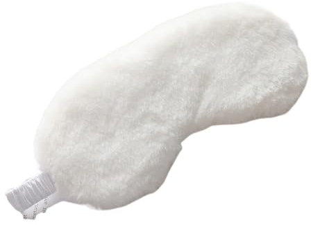 Leichte, bequeme Schlafmaske, superweich, verstellbar, Kaninchen, Plüsch-Augenmasken zum Schlafen, Schichten, Arbeit, Nickerchen, für Männer und Frauen (weiß)
