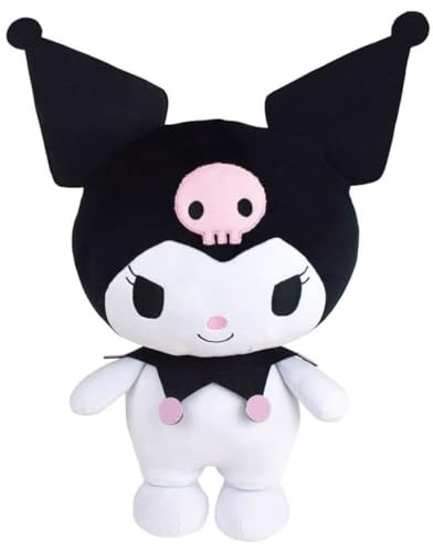 Jemini | Peluche Kuromi 40 cm | Cuscino morbido bianco e nero | Doudou Baby Lavabile | Licenza Ufficiale Sanrio | Giocattolo di Risveglio Kawaii Dalla Nascita | Idea Regalo Bambino Compleanno Natale |