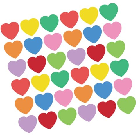 Herz Papierschnitte 108 Stück aus Papier, Beschreibbar für Feste | Sortierte Farben, Valentinstag, Hochzeit, Babyparty, Kindergeburtstag, Vielseitig Einsetzbar für Deko