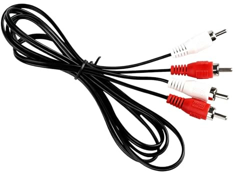 Haluway 1.5m 2RCA to 2RCA Cable, Male to Male RCA Audio Cable, Stereo Phono Lead for TV, Amplifier, Subwoofer, Hi-Fi, Home Cinema & Gaming