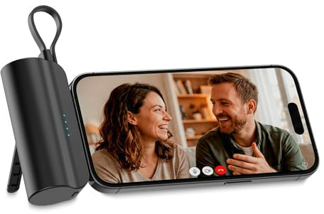 KSIX Mini Power Bank 5.000 mAh – Batería Externa Portátil para Dispositivos Tipo C – Diseño Plug & Go Sin Cables para Carga de Smartphones y Mandos de Gaming