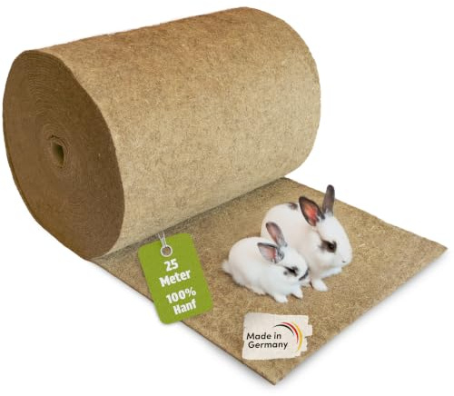 napfpower Hanfmatte Rolle 25m x 50cm (5mm) – Nagerteppich für Kleintiere | 100% Hanf, kompostierbar & naturbelassen. Ideale Nagermatte & Käfigeinlage für Hasen, Meerschweinchen & Kleintiere.