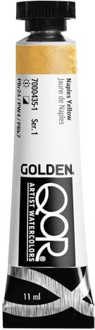 GOLDEN QoR Artist Watercolors, Naples Yellow, 11 ml Tube