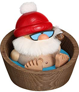 Räuchermännchen Kugelräucherfigur Nikolaus Karl im Pool - 10cm
