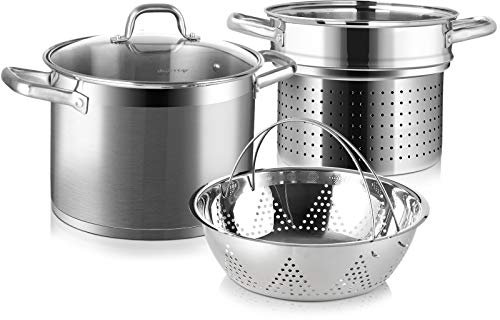 Duxtop SSIB Stainless Steel Induction Cookware Set, Impact-Bonded Technology (4 Pieces)