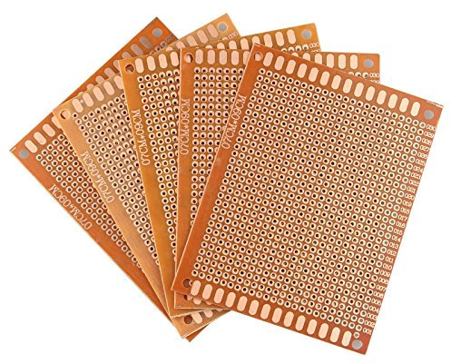 HALJIA 5 Stück 7 x 9 cm Universal PCB-Leiterplatte Steckplatine Prototyp Bakelit Single Side Kupfer für DIY Löten